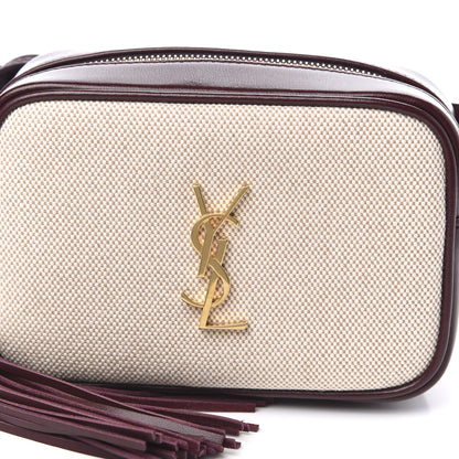 Saint Laurent Calfskin Canvas Monogram Lou Belt Bag Natural Dark Legion Red 10 of 10