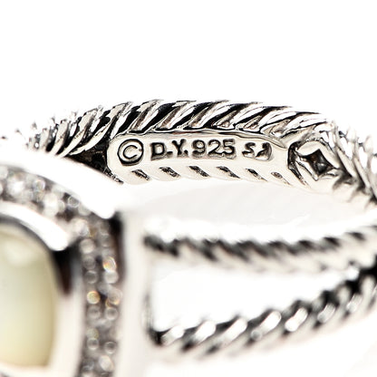 David Yurman Sterling Silver Diamond Mother of Pearl 7mm Petite Albion Ring 51 5.75 4 of 4