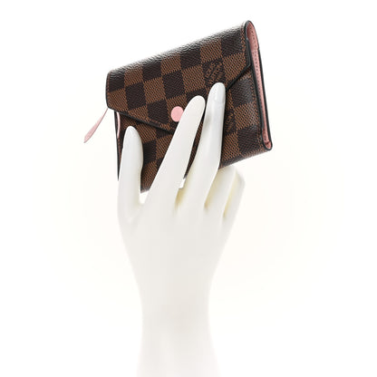 Louis Vuitton Damier Ebene Victorine Wallet Rose Ballerine 2 of 8