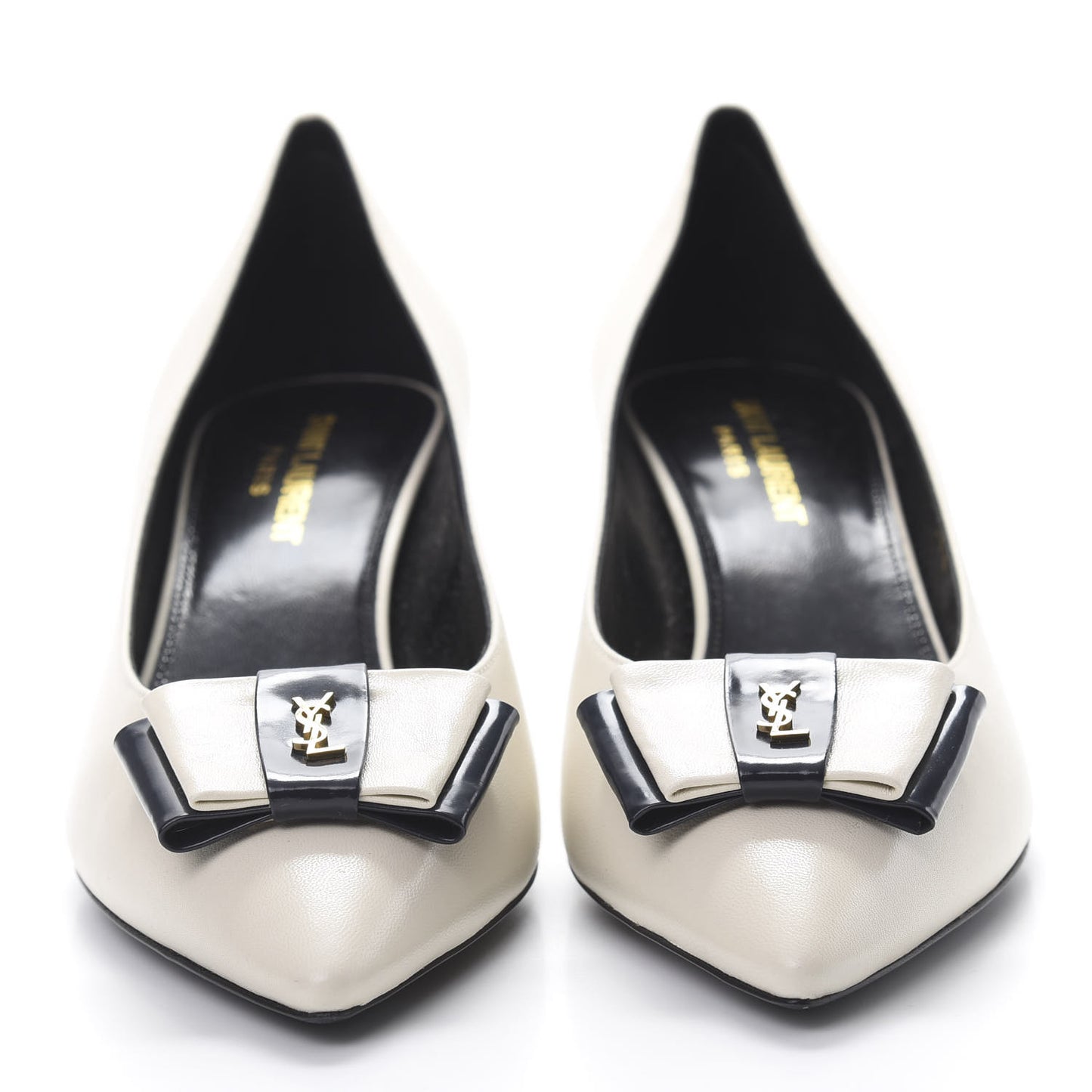 Calfskin Bow Anais Pumps 38.5 White