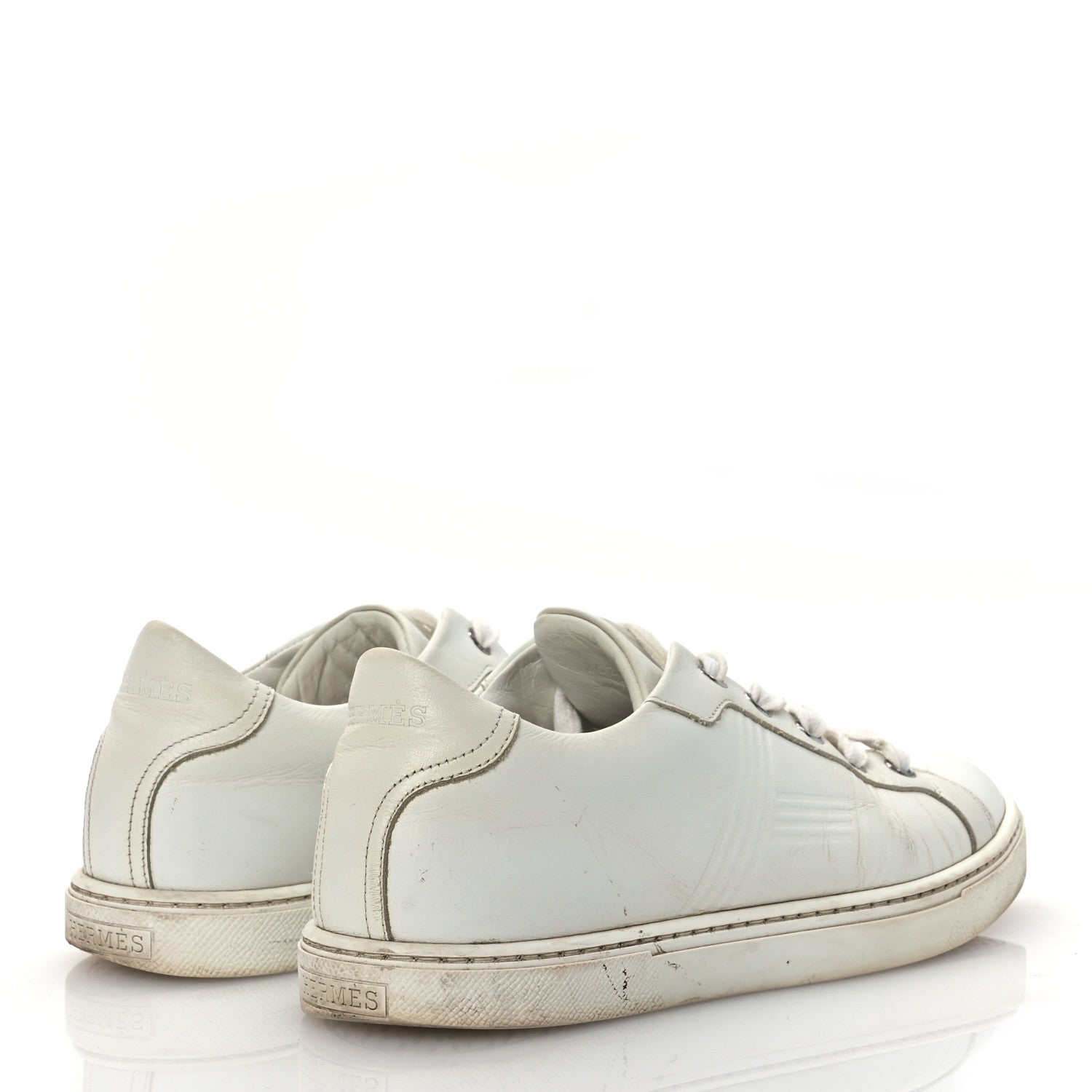 Hermes Calfskin Womens Advantage Sneakers 37 White 5 of 19