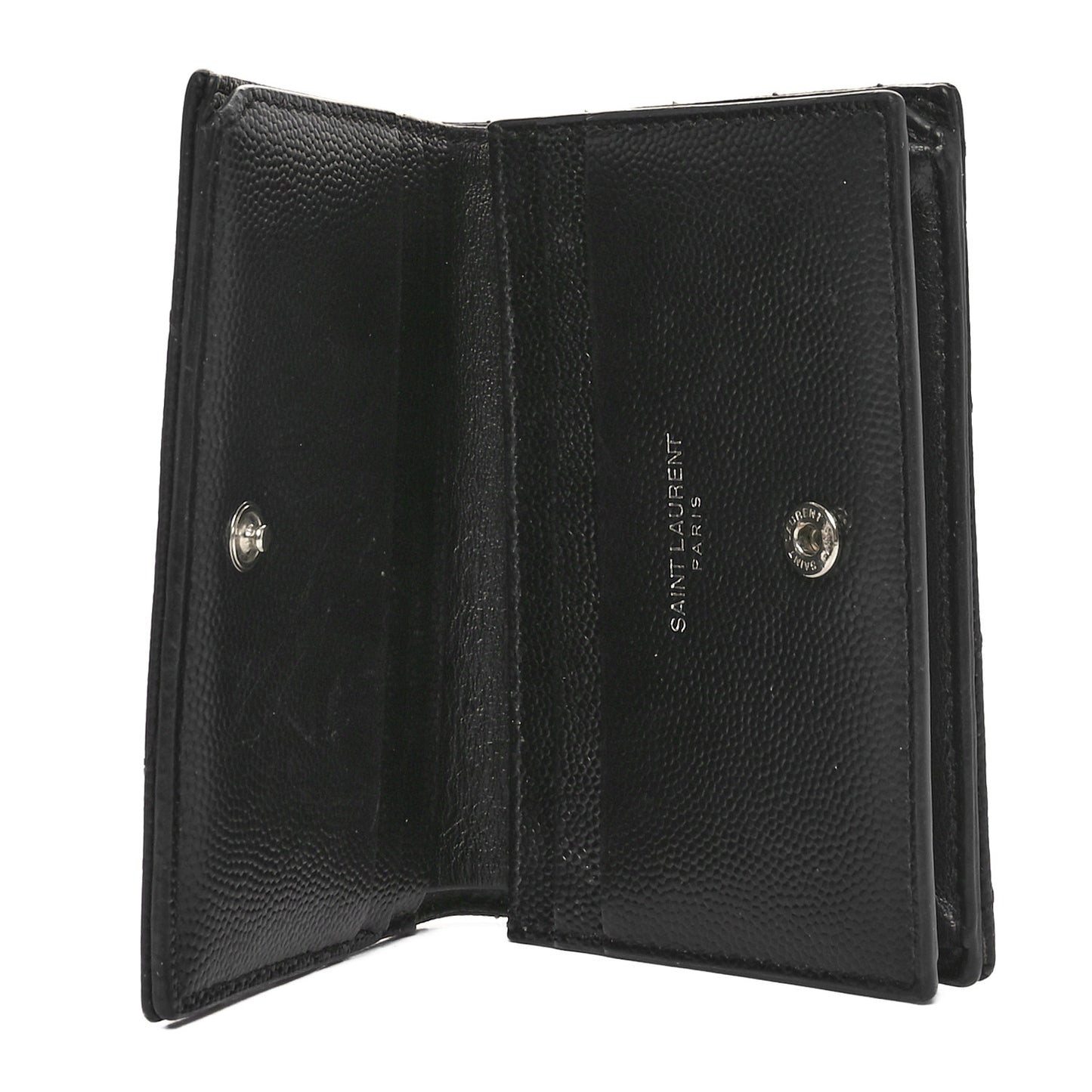 Grain De Poudre Matelasse Chevron Monogram Card Case Black