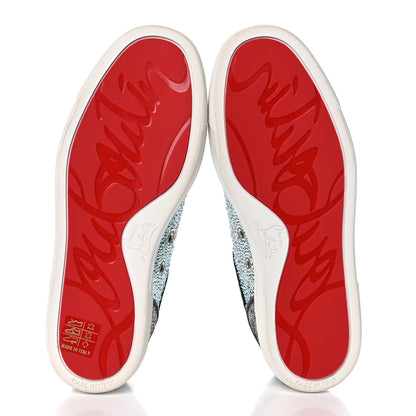 Christian Louboutin Metallic Strass Louis Junior Flat Sneakers 35 Silver AB 5 of 11