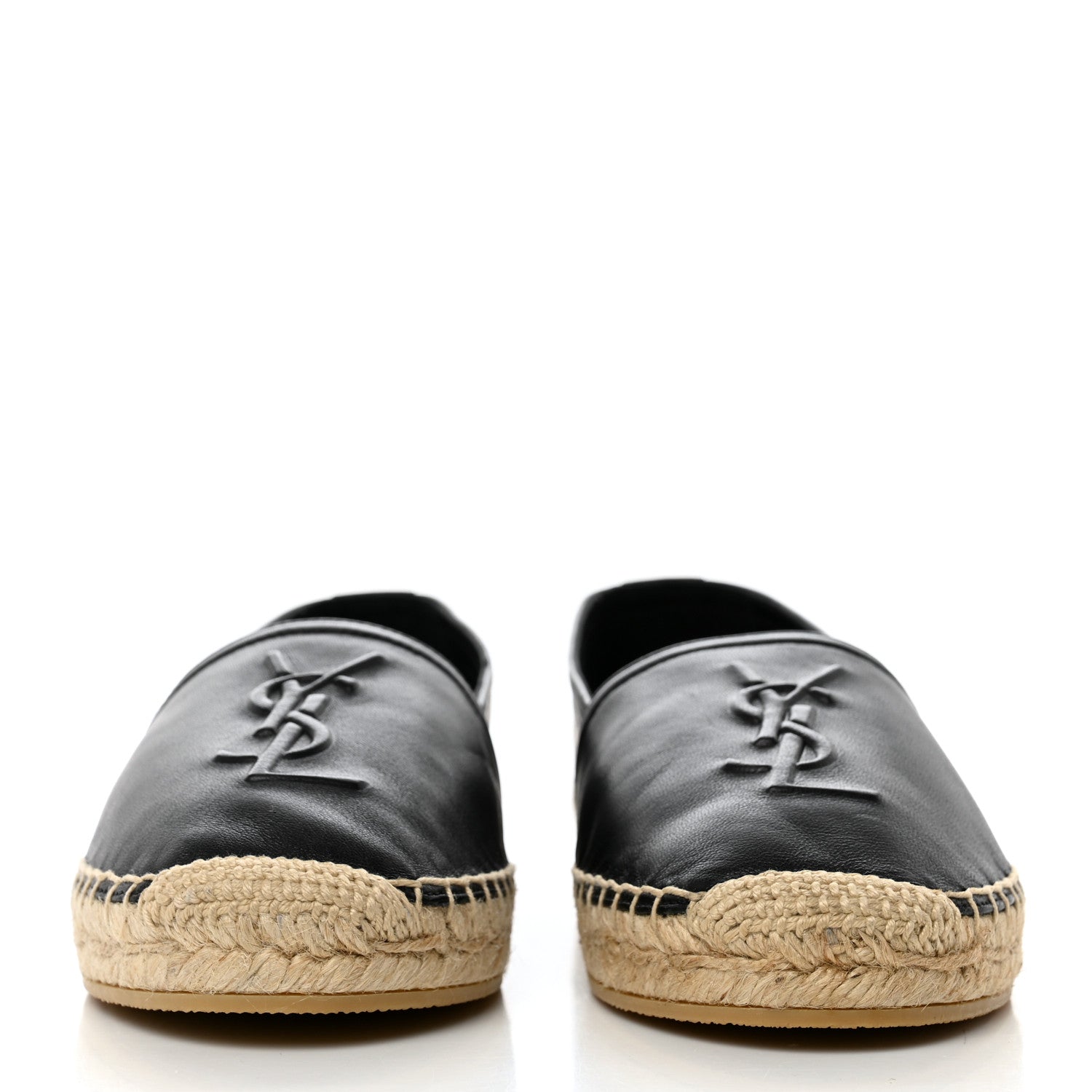 Saint Laurent Lambskin Monogram Espadrilles 36 Black 2 of 9