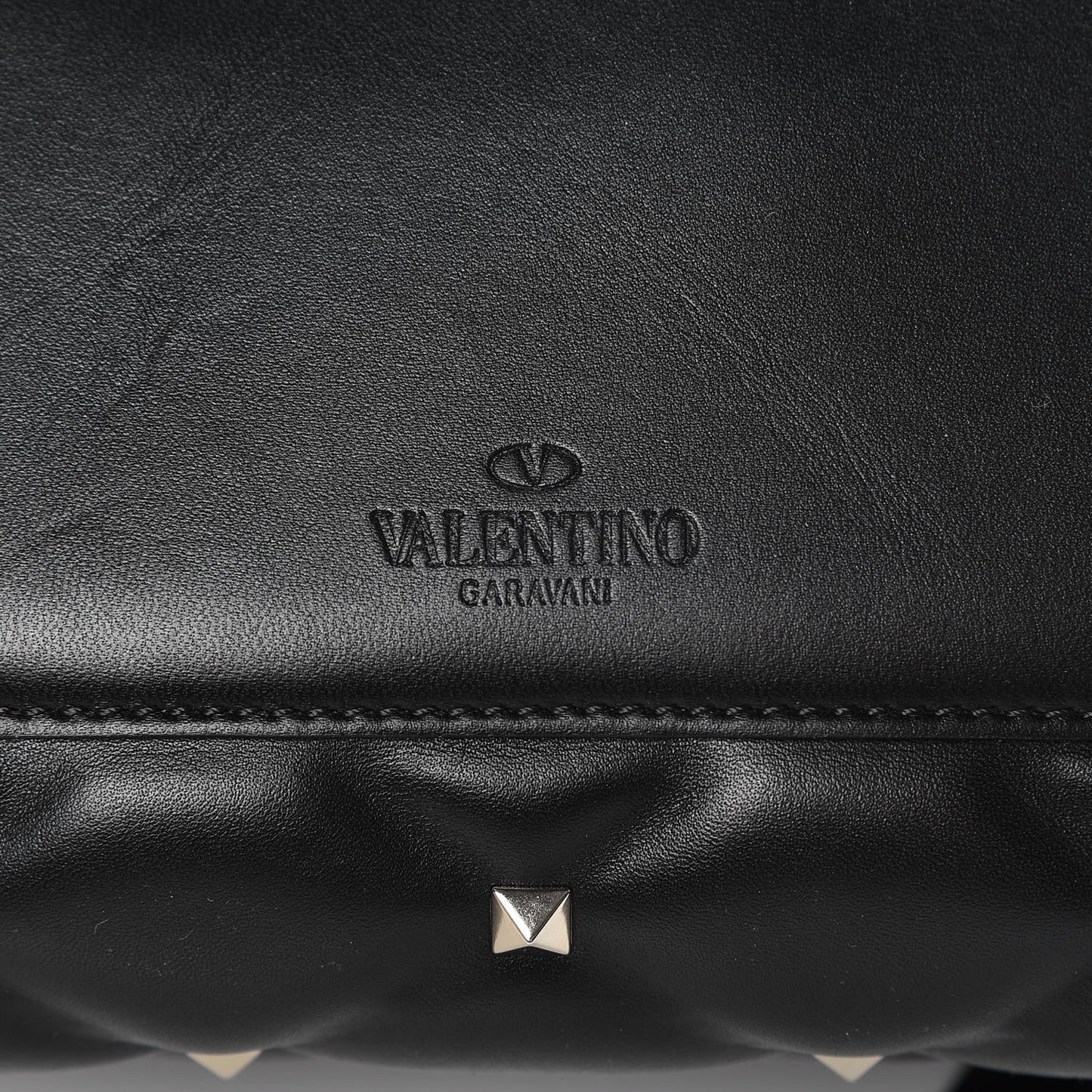 Lambskin VLTN Print Candystud Top Handle Bag Black