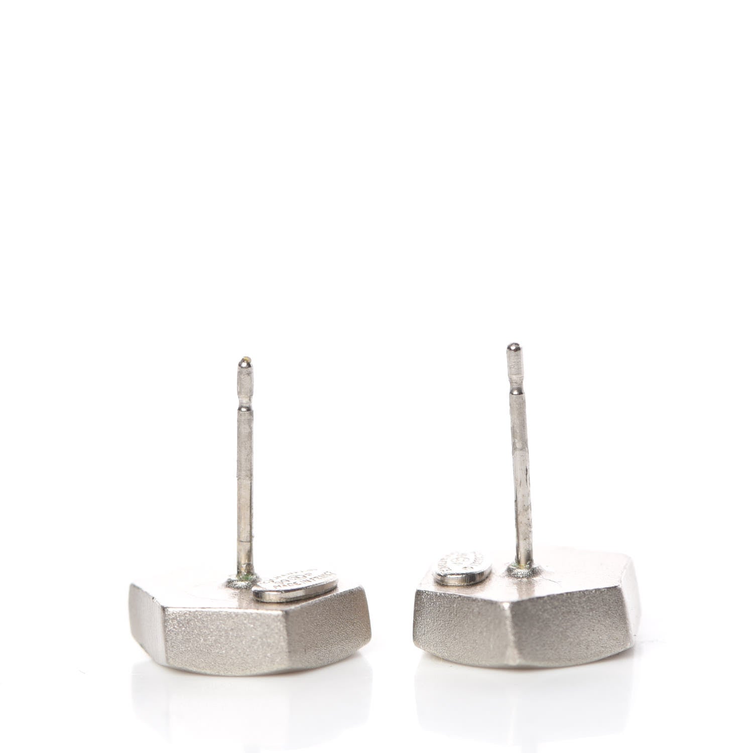 Chanel Metal CC Earrings Silver 4 of 5