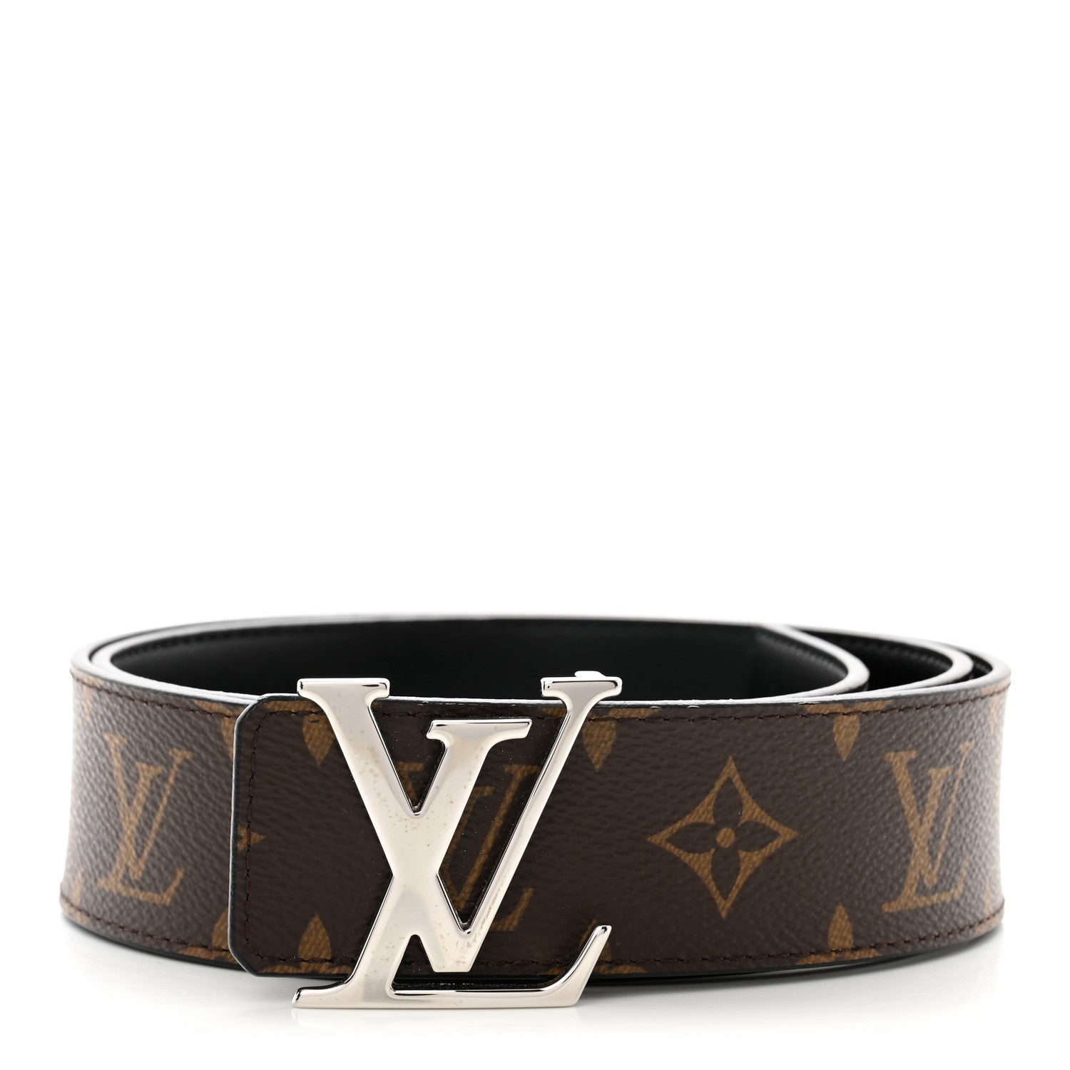 Louis Vuitton Calfskin Monogram 40mm LV Initiales Reversible Belt 90 36 Black 1 of 5