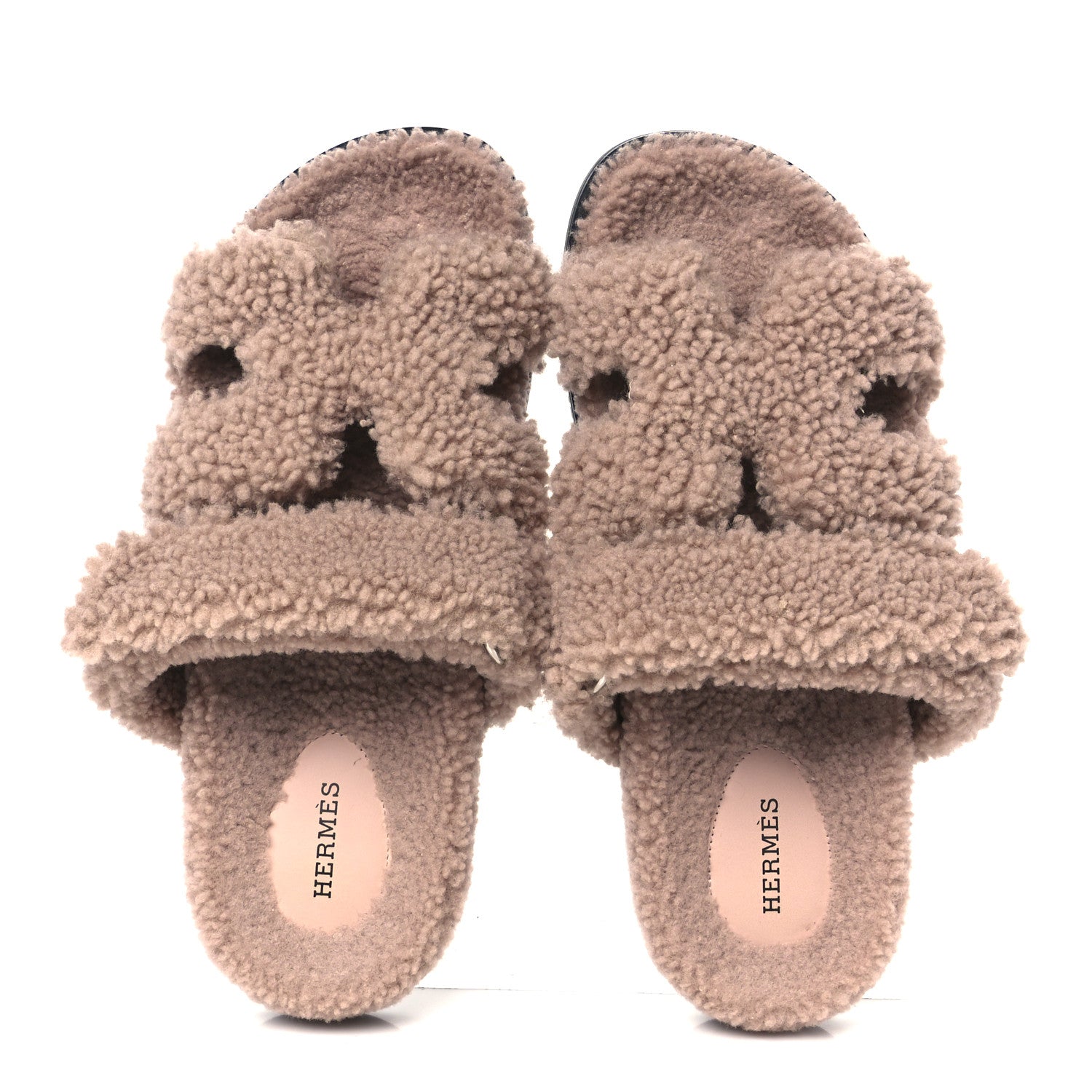 Hermes Woolskin Womens Chypre Sandals 40 Bois De Santal 2 of 8