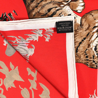 Hermes Silk Les Tigreaux Pocket Square 3 of 4