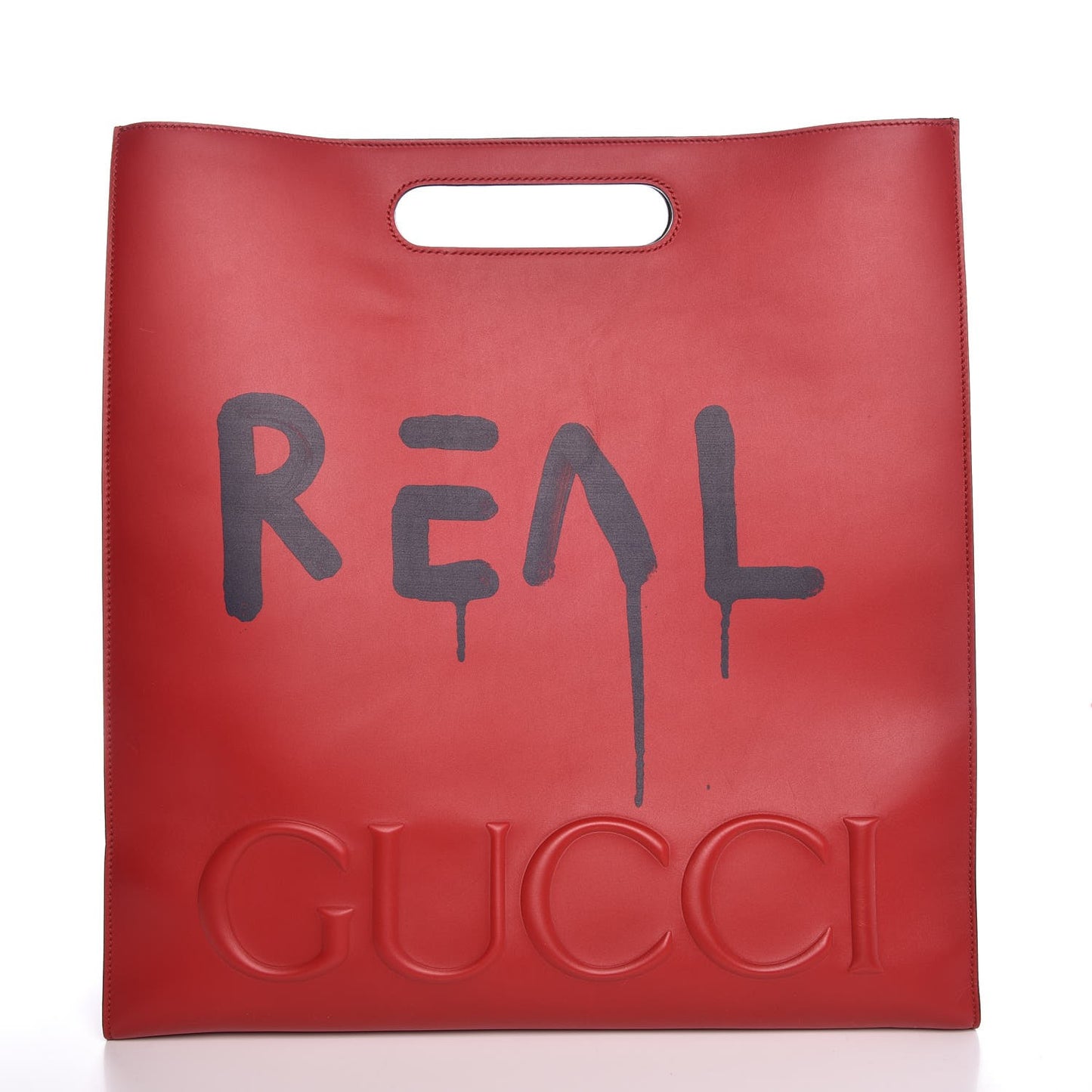 Calfskin GucciGhost Real Large XL Tote Hibiscus Red