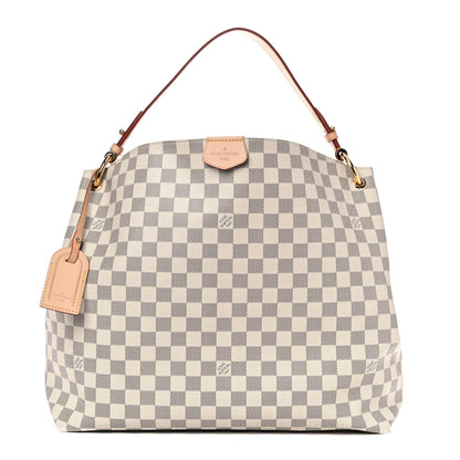 Louis Vuitton Damier Azur Graceful MM Rose Ballerine 1 of 8
