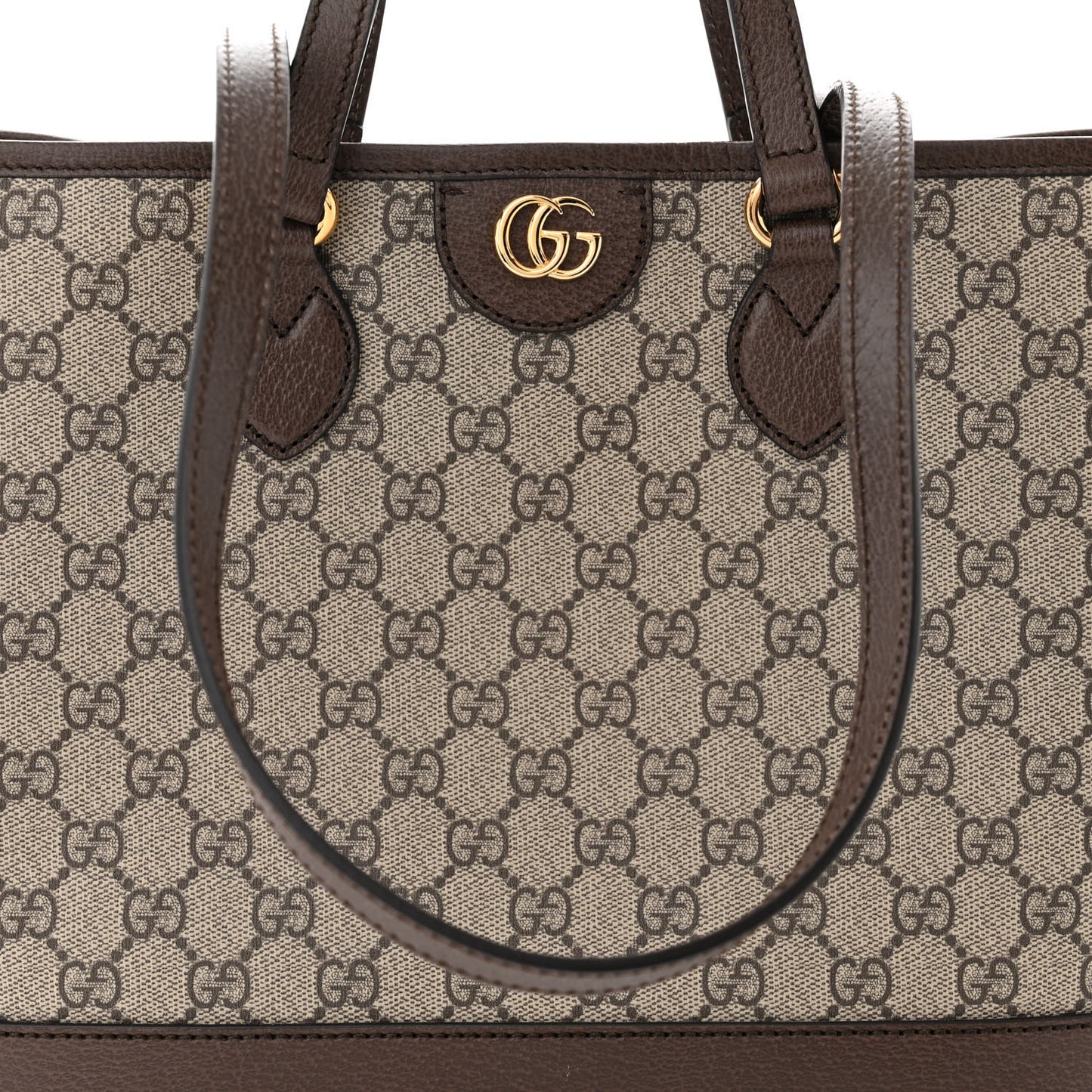 GG Supreme Monogram Textured Calfskin Small Ophidia Shoulder Tote Bag Beige Ebony New Acero