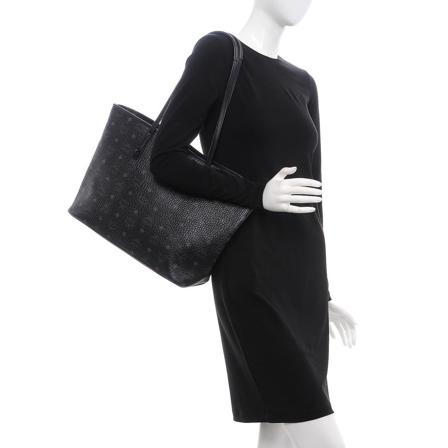 Visetos Medium Anya Zip Top Shopper Tote Black