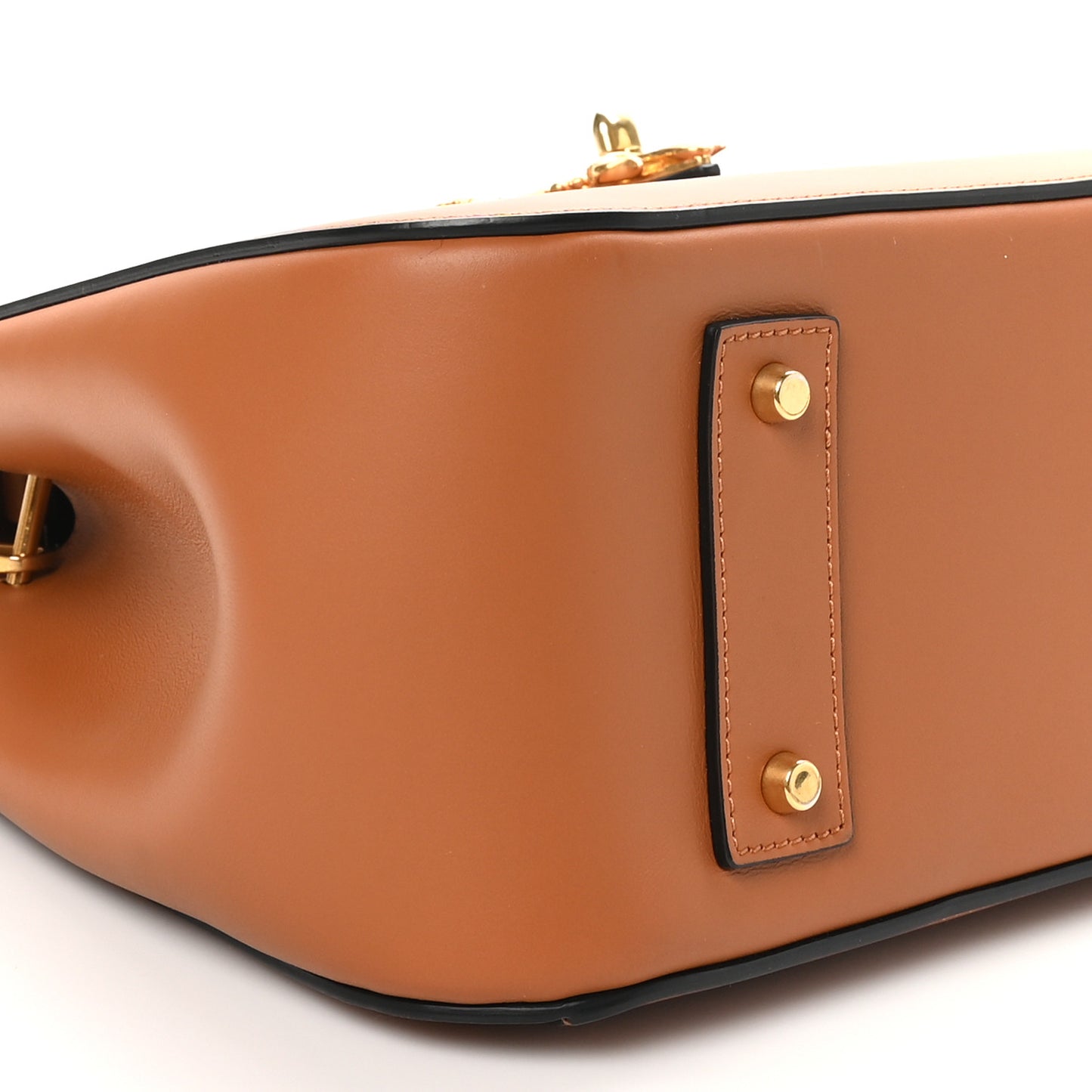 Vitello Barocco Virtus V Medium Top Handle Shoulder Bag Oud