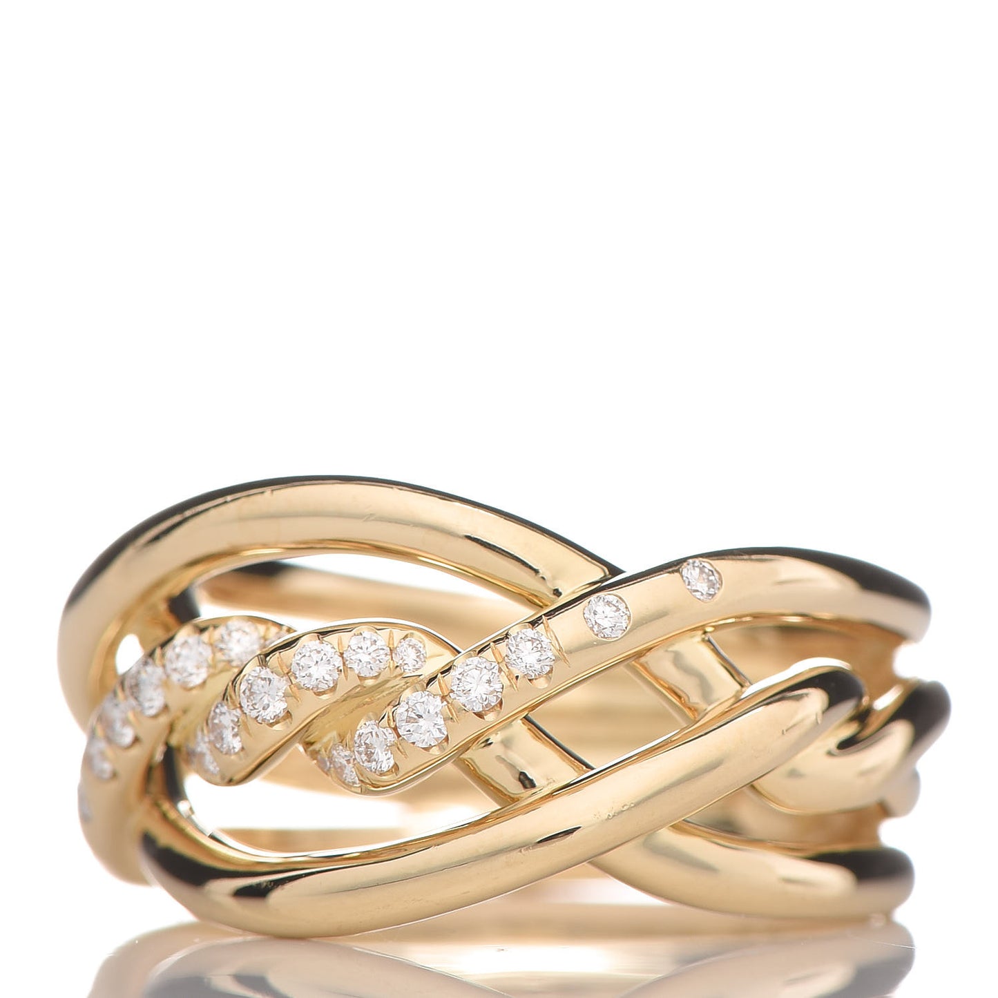 18K Yellow Gold Diamond 11.5mm Continuance Ring 53 6.5