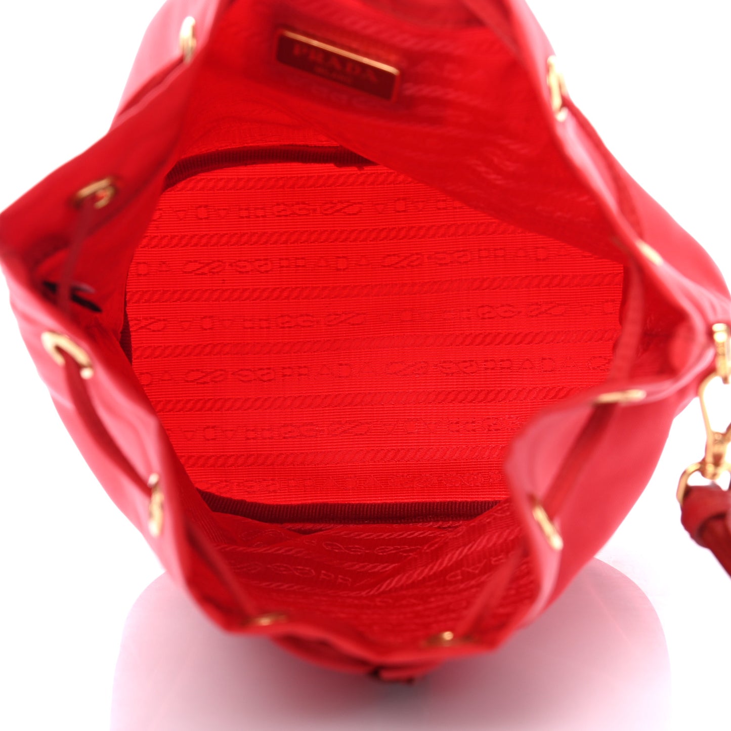 Nylon Vela Drawstring Pouch Rosso
