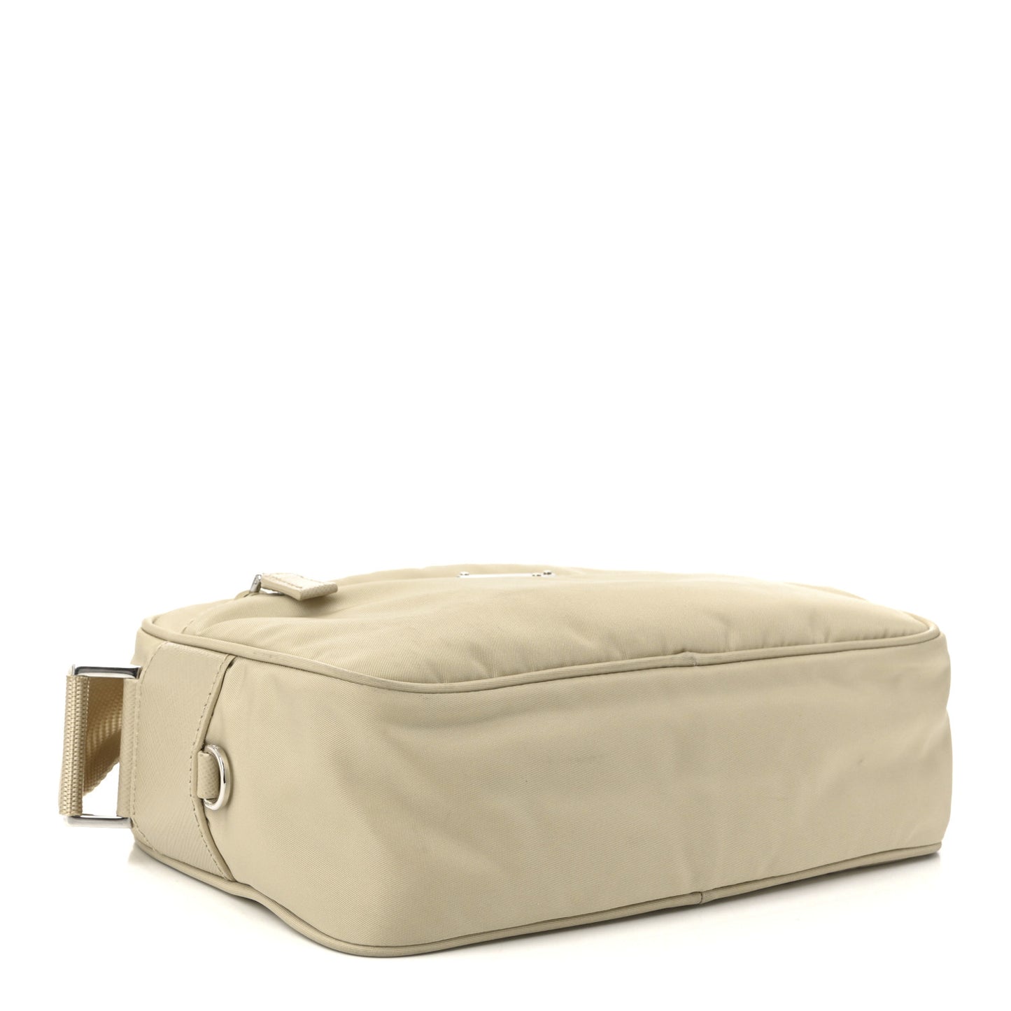 Re-Nylon Vela Saffiano Pocket Double Zip Shoulder Bag Deserto