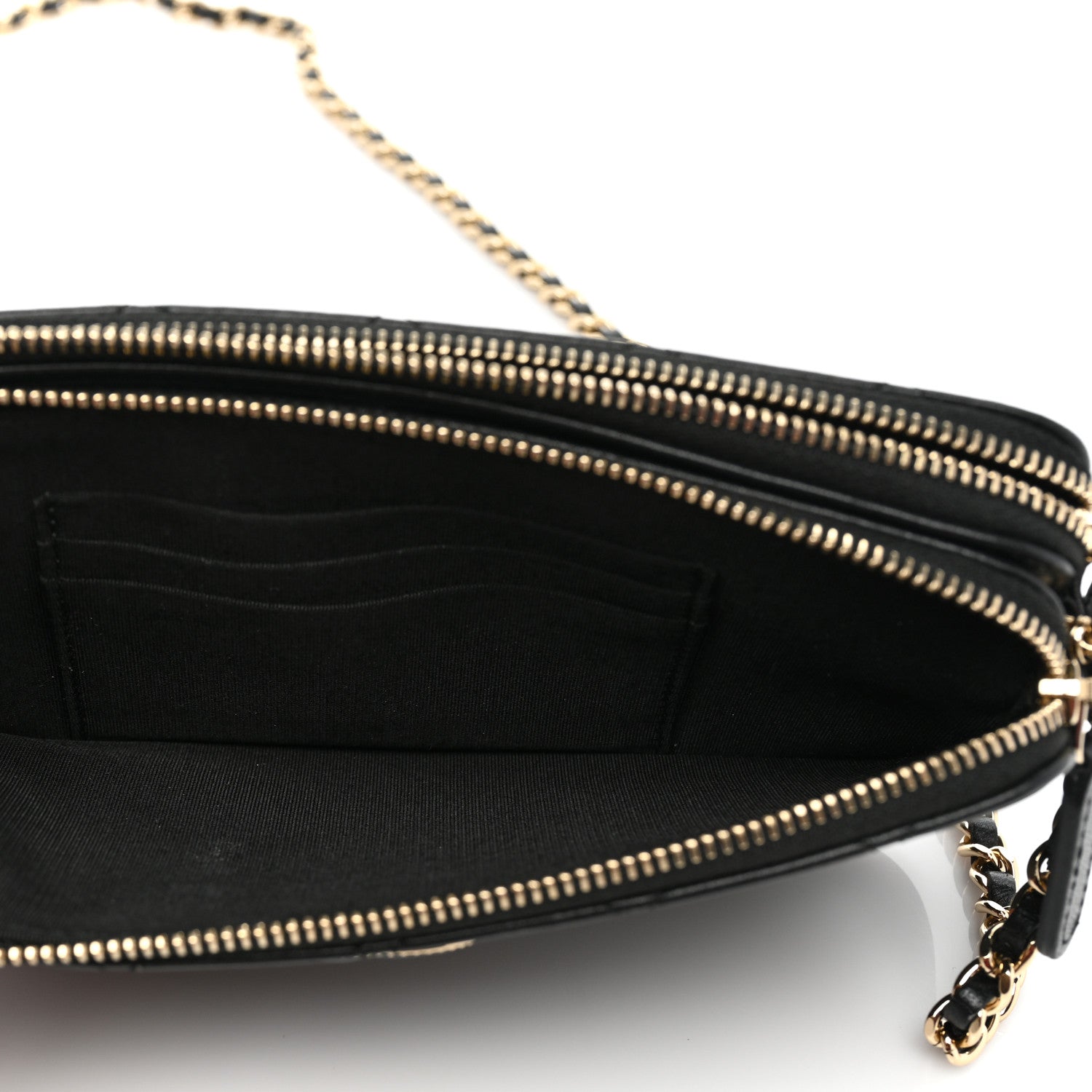 Chanel Goatskin Enamel Quilted Small Clutch With Chain Black 5 of 13