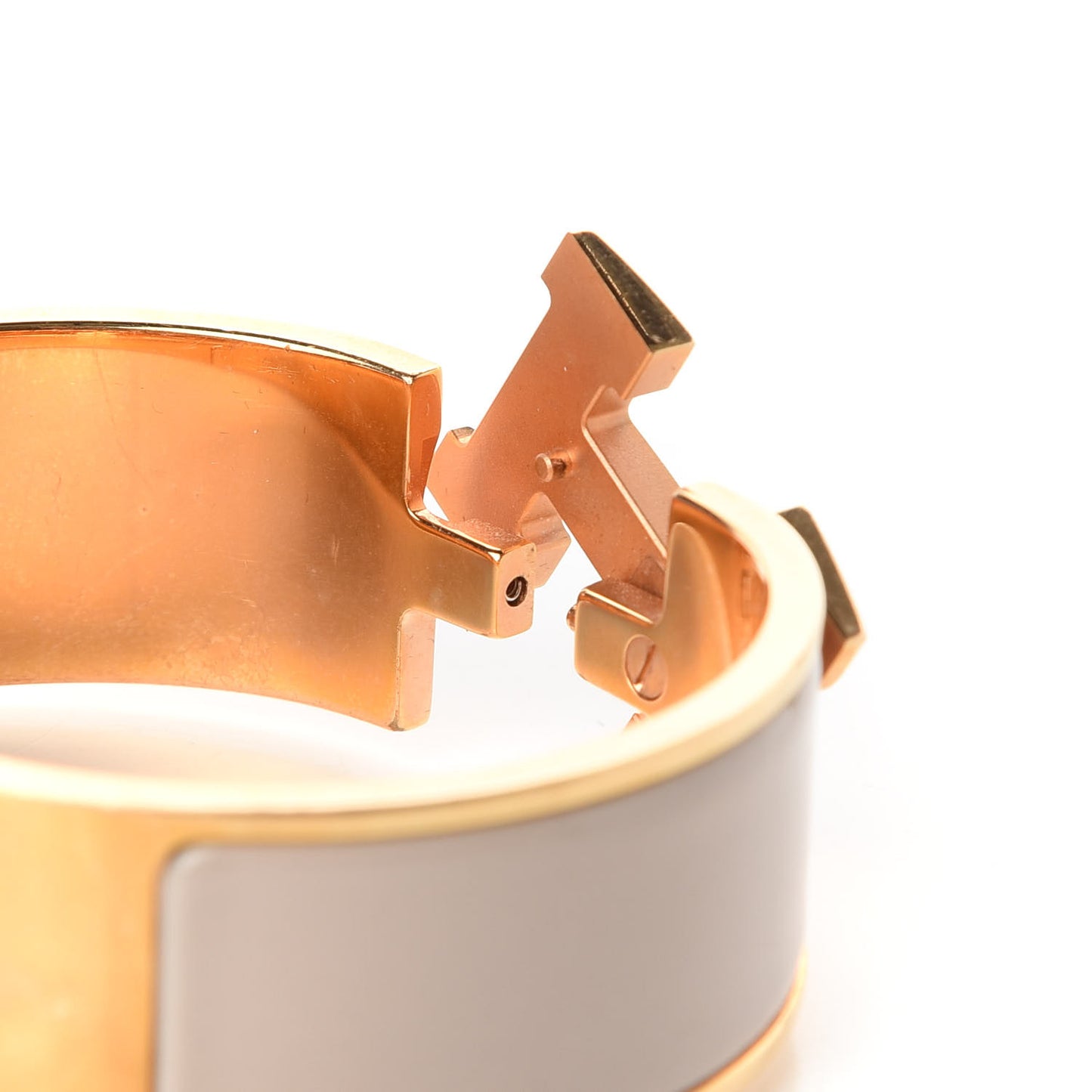 Enamel Wide Clic Clac H Bracelet GM Marron Glace