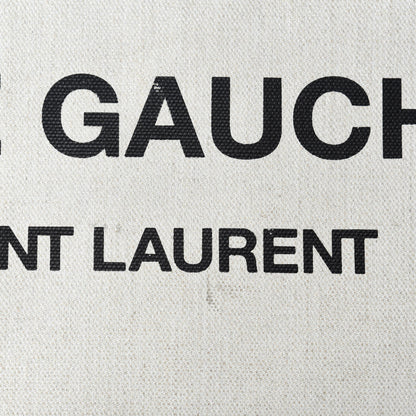 Saint Laurent Linen Calfskin Rive Gauche Tote Optic White 8 of 12