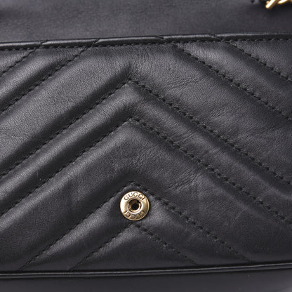Gucci Calfskin Matelasse Super Mini GG Marmont Shoulder Bag Black 8 of 14