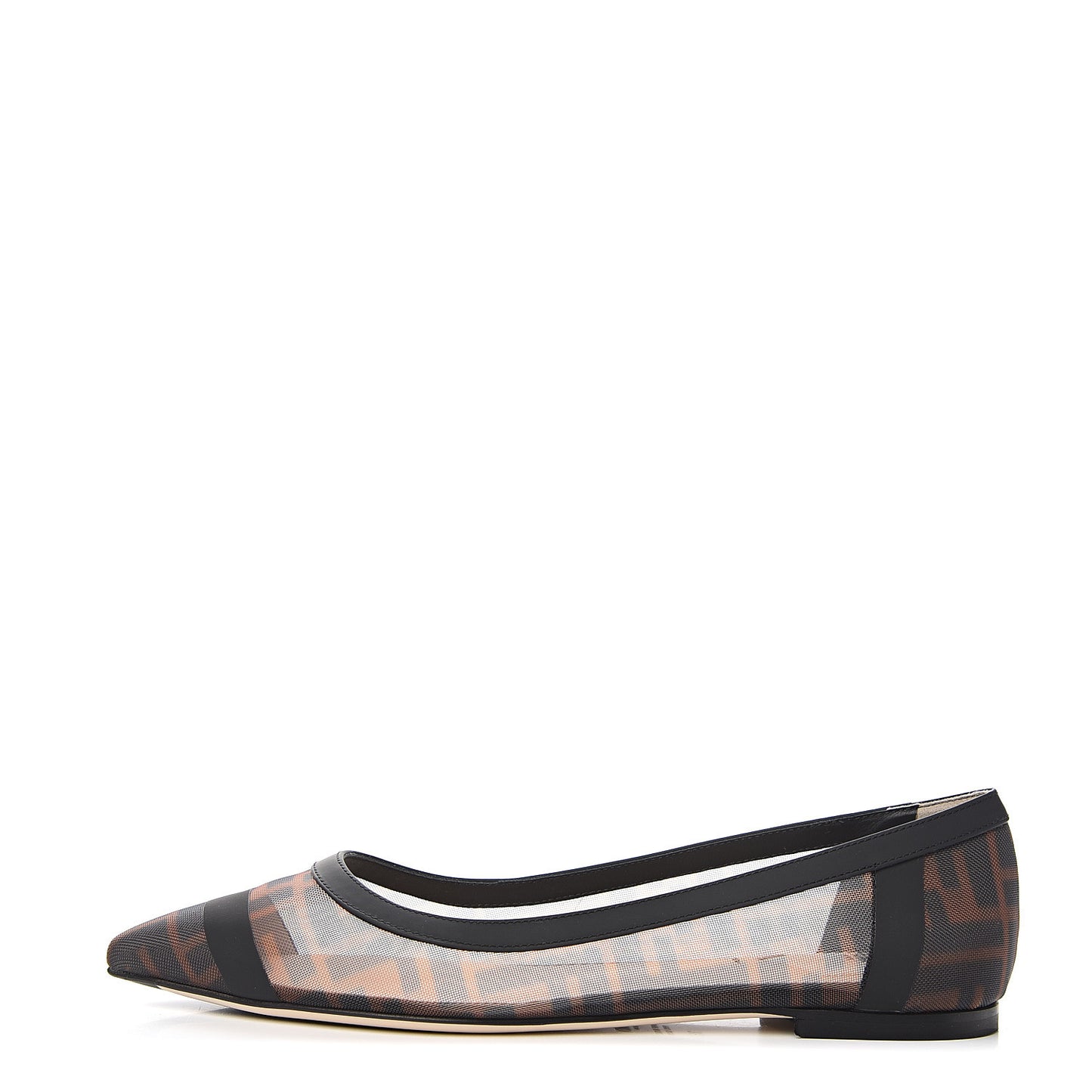 Mesh FF Skimmer Ballerina Flats 38 Tobacco Moro Black