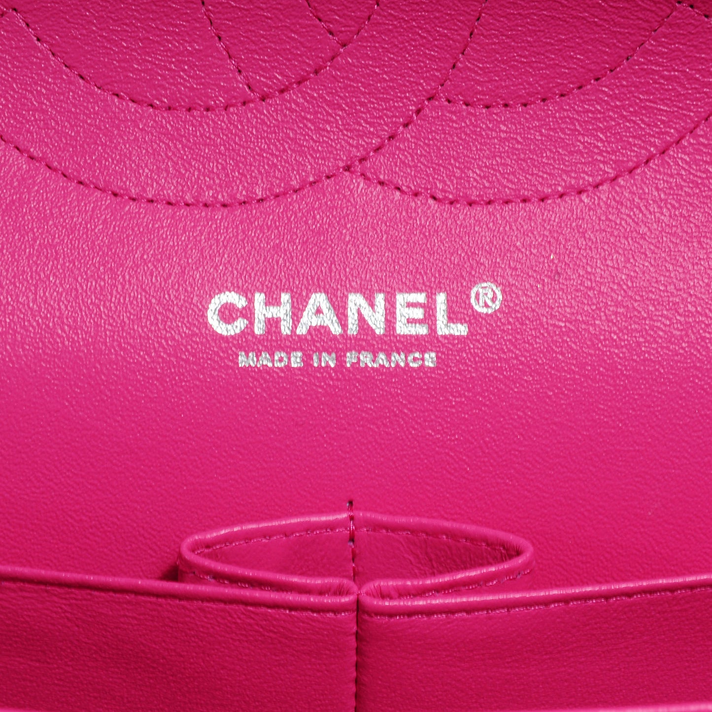 Iridescent Caviar Jumbo Double Flap Hot Pink