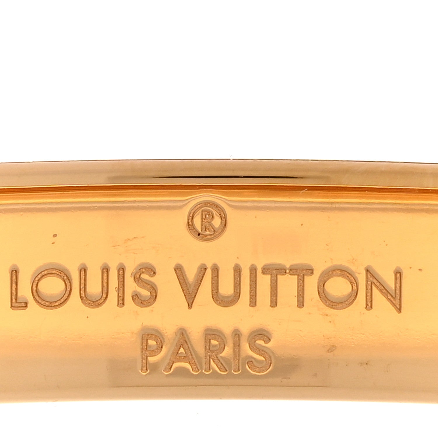 Louis Vuitton Brass Crystal Monogram Nanogram Strass Cuff M Gold 4 of 7