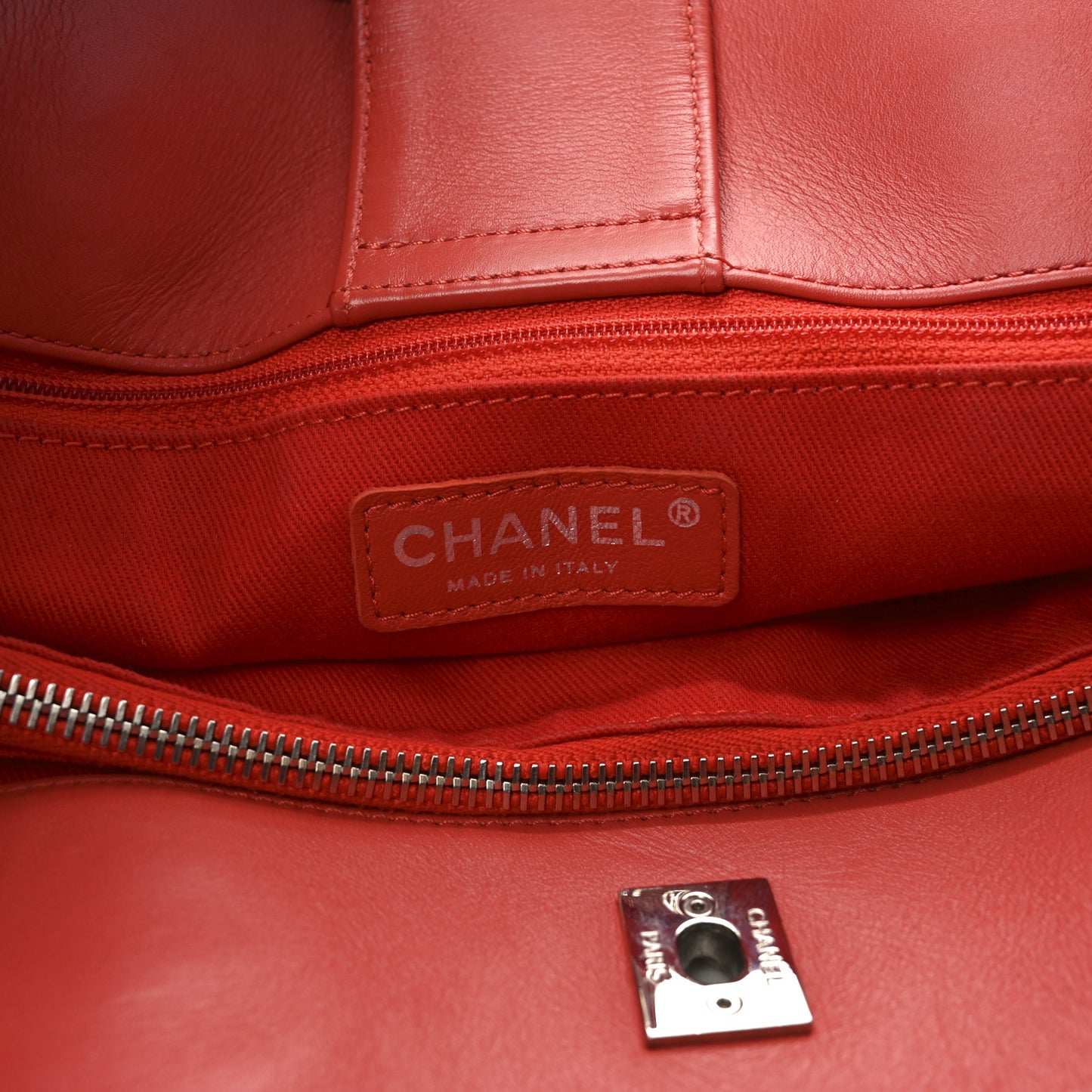 Calfskin Perforated Up In The Air Tote Red