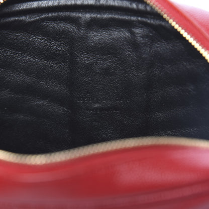 Saint Laurent Grain De Poudre Matelasse Monogram Mini Lou Camera Bag Eros Red 7 of 10