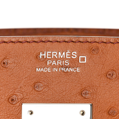Hermes Ostrich Shiny Alligator Birkin Touch 30 Cognac Miel 6 of 11