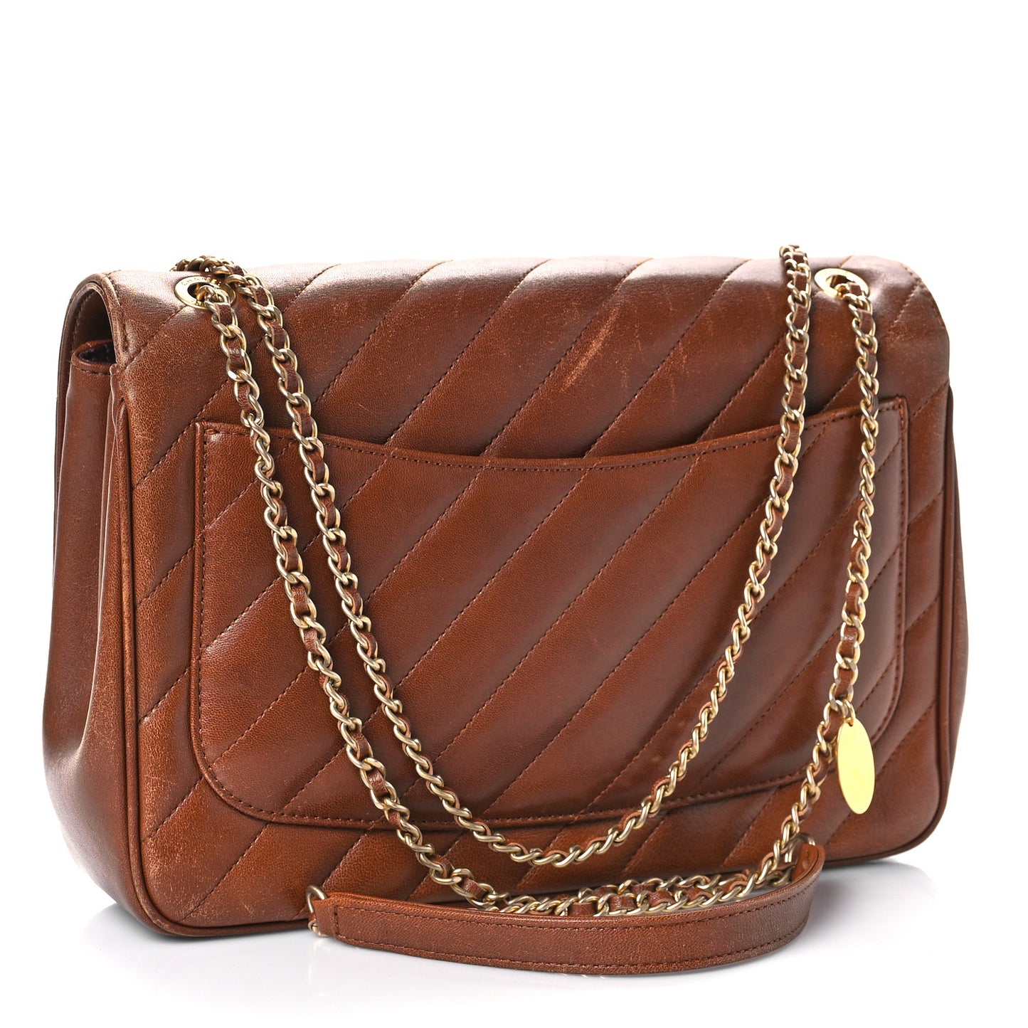 Lambskin Quilted Jumbo Coco Vintage Flap Brown