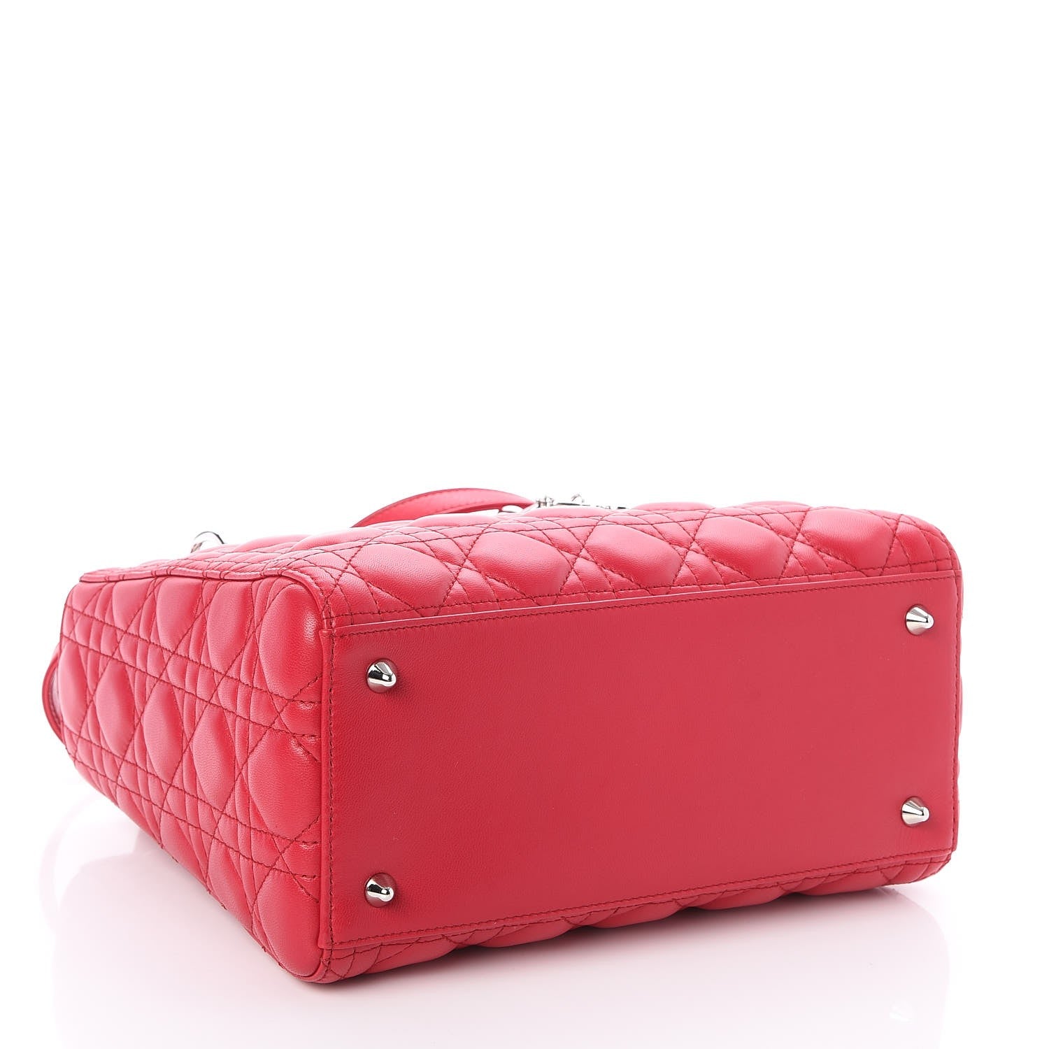 Christian Dior Lambskin Cannage Medium Lady Dior Red Carmin 4 of 8
