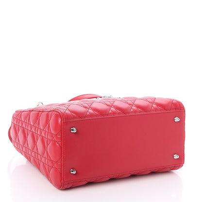 Christian Dior Lambskin Cannage Medium Lady Dior Red Carmin 4 of 8
