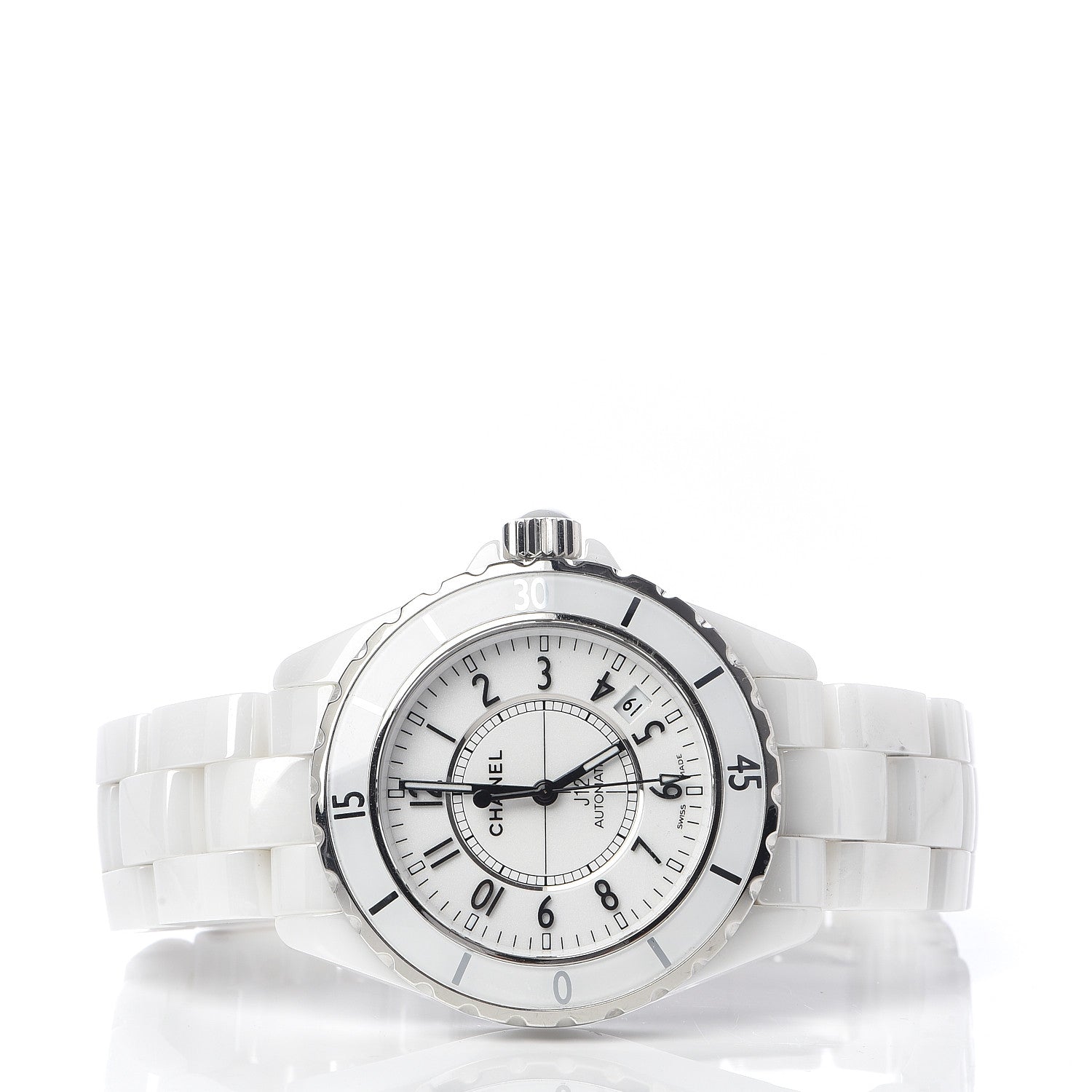 Chanel Stainless Steel Ceramic 38mm J12 Automatic Watch White 3 of 8