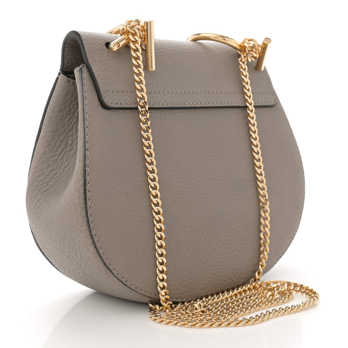 Grained Lambskin Mini Drew Shoulder Bag Motty Grey