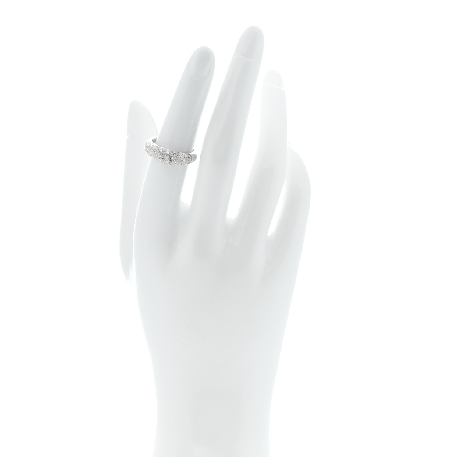 Parker & West by FASHIONPHILE Platinum Diamond 1.18ctw Three Row Dome Band Ring  52 6 2 of 10
