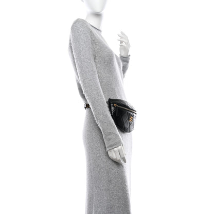 Chanel Lambskin Enamel Quilted Waist Bag Black 2 of 10