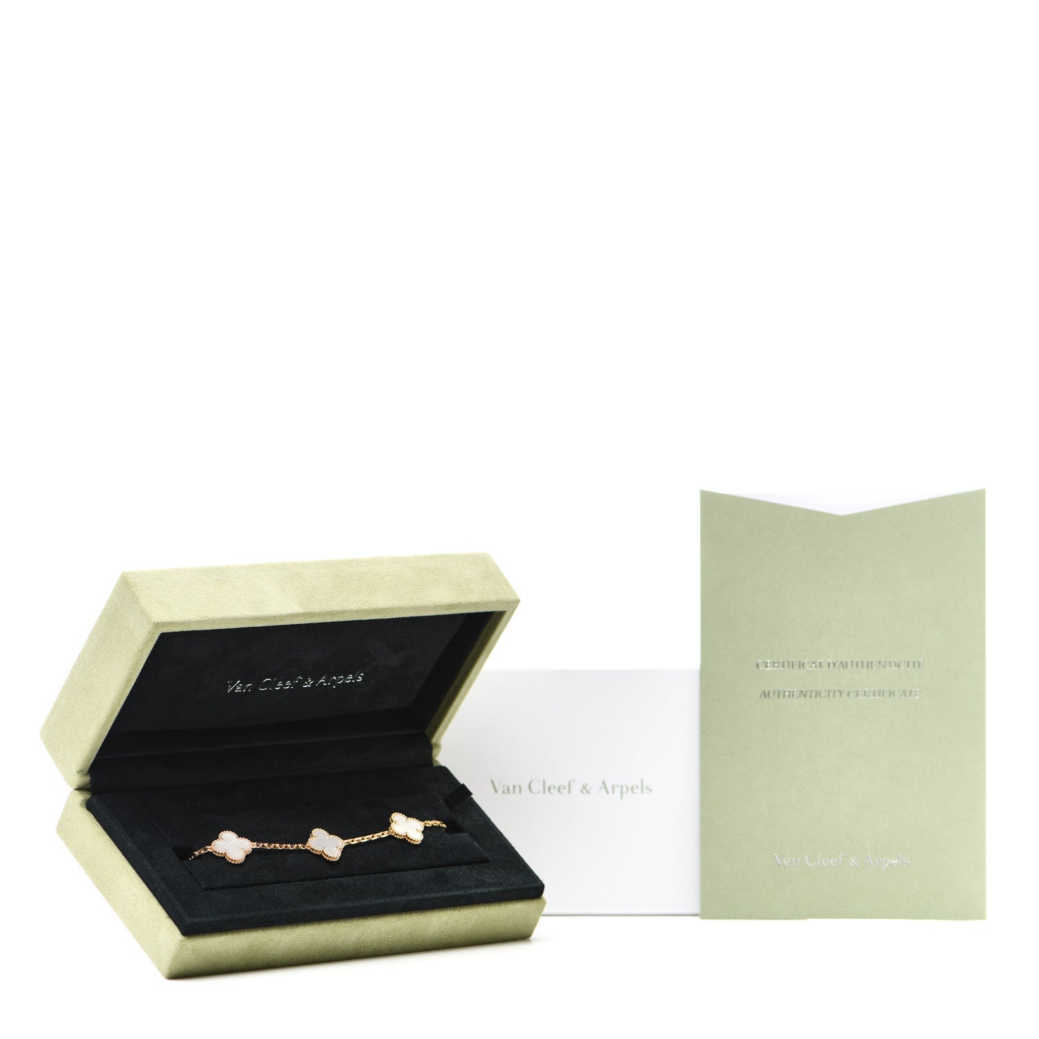 Van Cleef & Arpels 18K Yellow Gold Mother of Pearl 5 Motifs Vintage Alhambra Bracelet 6 of 6
