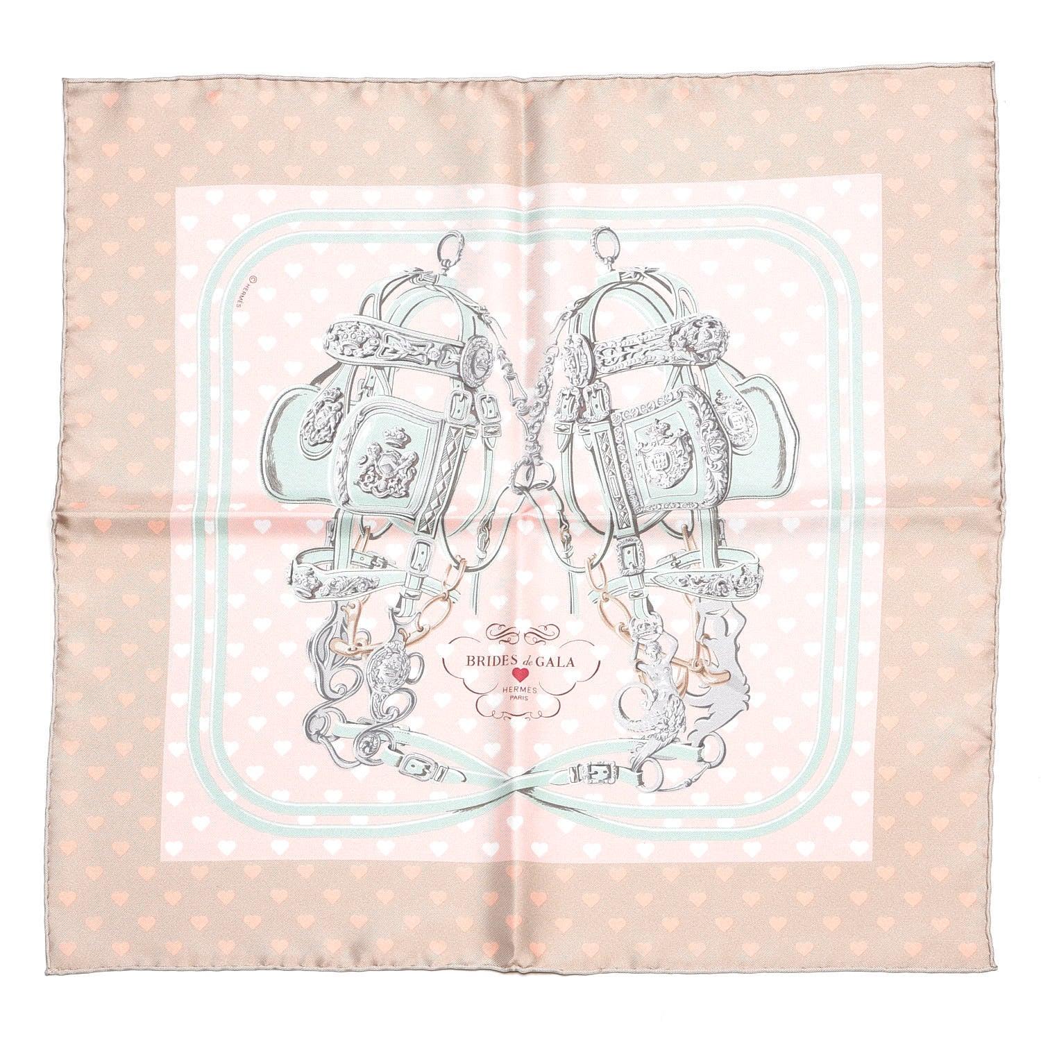 Hermes Silk Brides De Gala Love Pocket Square Black 1 of 4