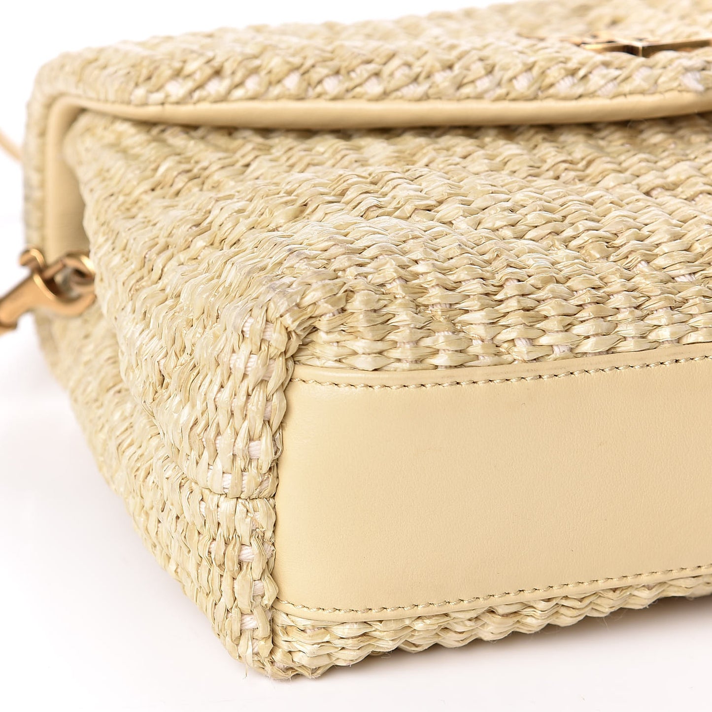 Raffia Monogram Toy Loulou Chain Satchel Naturale