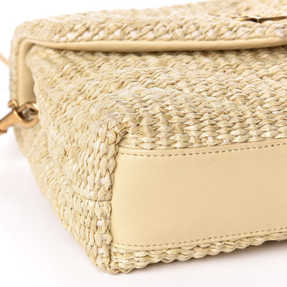 Saint Laurent Raffia Monogram Toy Loulou Chain Satchel Naturale 8 of 15