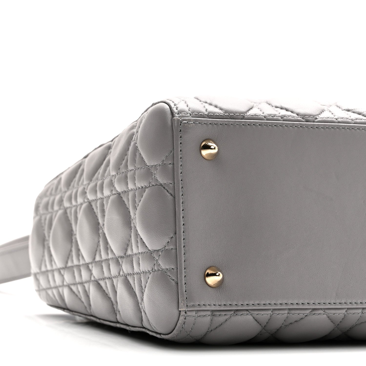 Christian Dior Lambskin Cannage Medium Lady Dior Grey 8 of 9