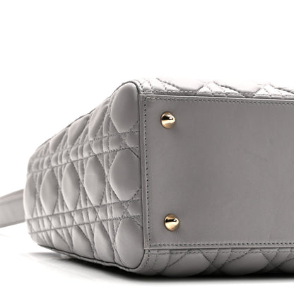 Christian Dior Lambskin Cannage Medium Lady Dior Grey 8 of 9