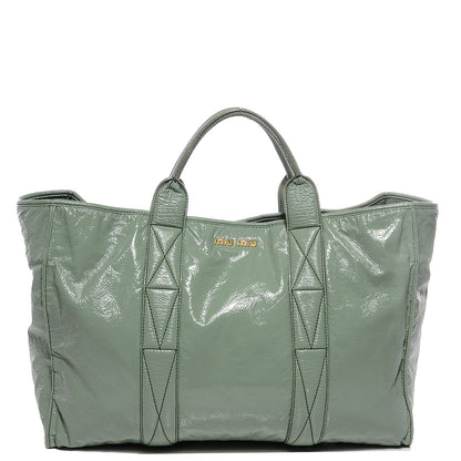 Miu Miu Tessuto Vernice Tote Agave 1 of 9