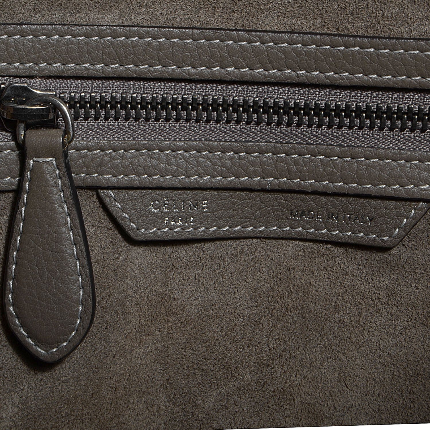 Celine Drummed Calfskin Mini Luggage Souris 5 of 8