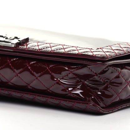 Chanel Patent Large Boy Reverso Flap Burgundy 8 of 13