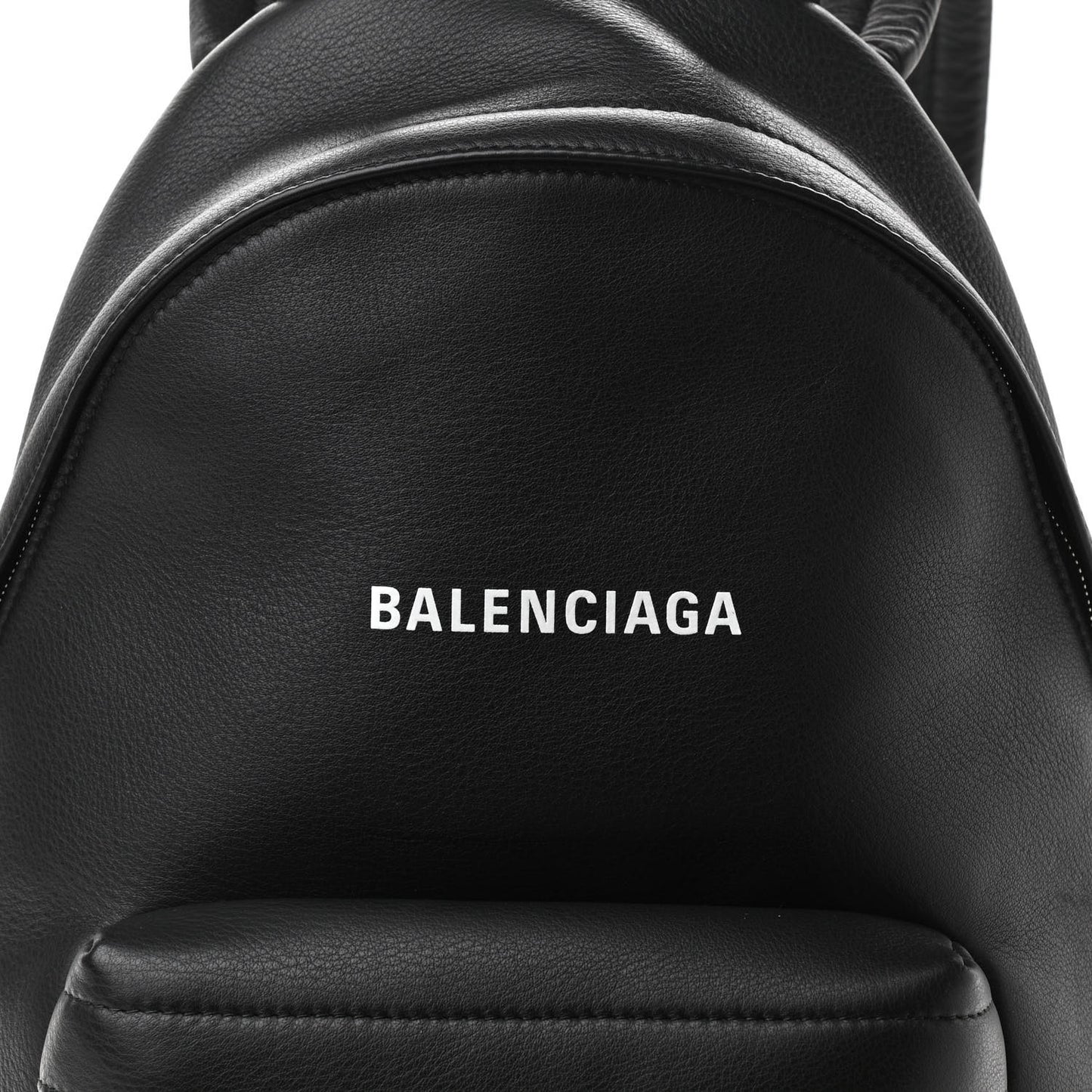 Smooth Calfskin Logo Small Everyday Backpack Black White