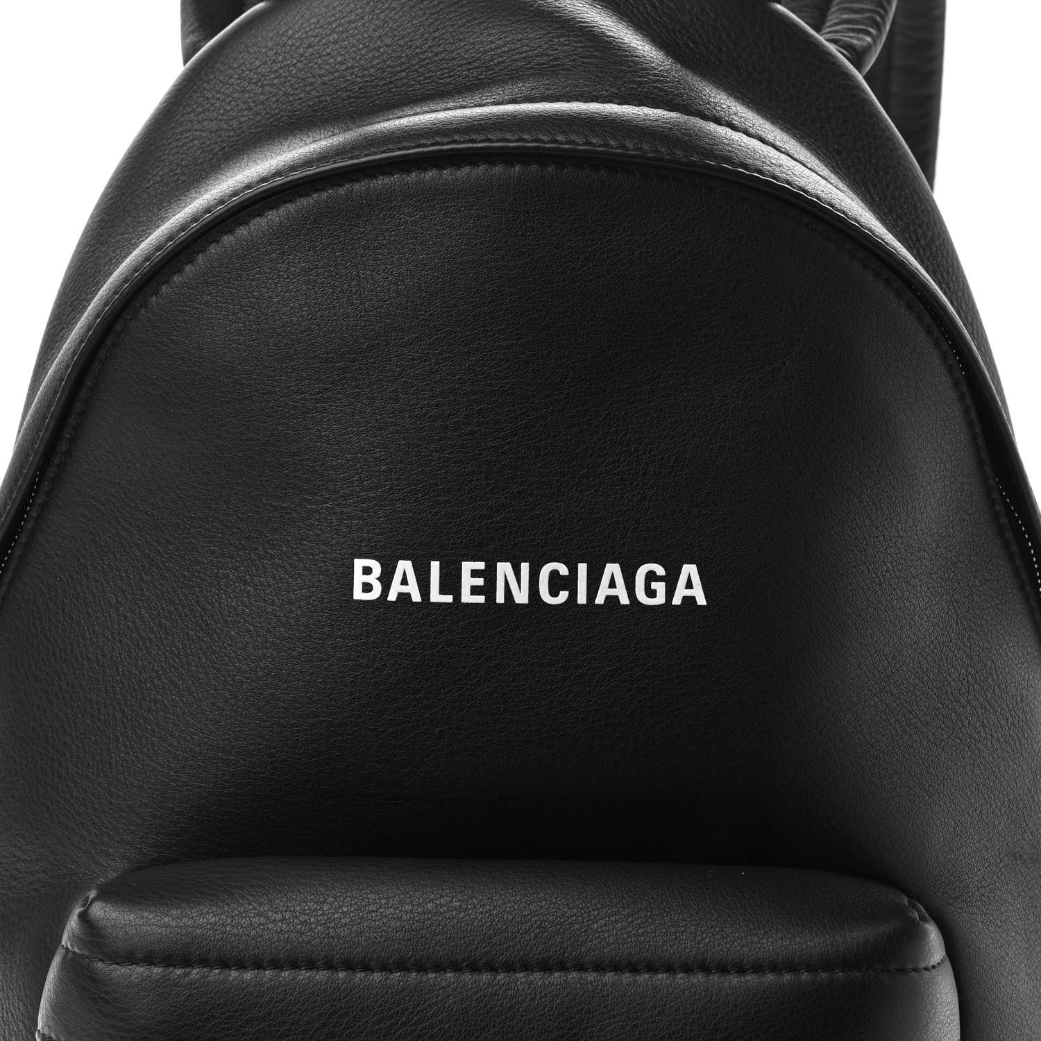 Balenciaga Smooth Calfskin Logo Small Everyday Backpack Black White 8 of 12