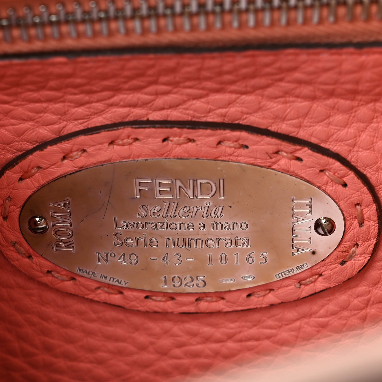Cuoio Romano Selleria Bi-Color Medium Peekaboo Iconic Satchel Rosa Plaster Pesca